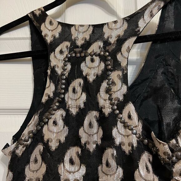 Free People Metallic Studded Party Dress Size 0 - Picture 7 of 11